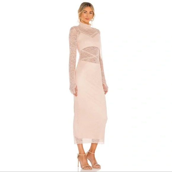 beaded lace dress Beaded Lace Long V Neck Dress With Open Back main image 0